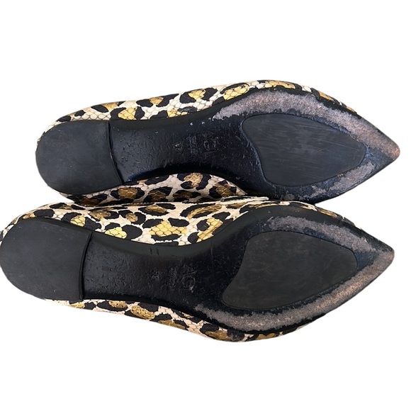 AGL Italy Softy Metallic Gold Leopard Leather Snakeskin Loafers Moccasins 38 / 8 - Picture 14 of 16